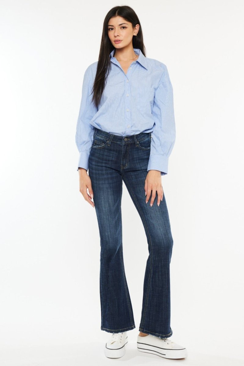 Kancan Full Size Mid Rise Flare Jeans - Bottoms Sale